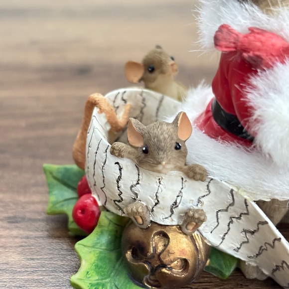 CHARMING TAILS Fitz & Floyd  MAKING A LIST & CHECKING IT TWICE  Figurine 87/180 - Picture 5 of 12